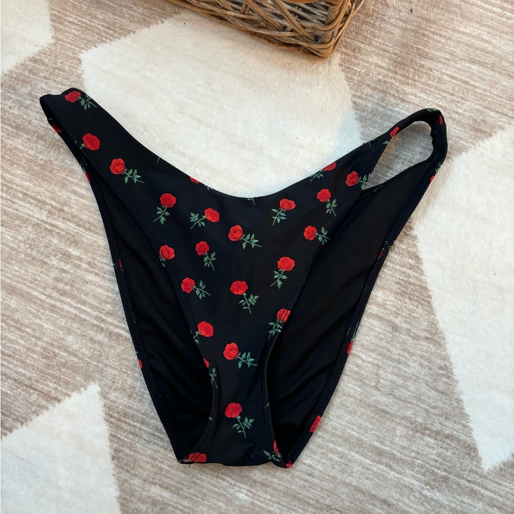 Floral Black Bikini Bottom women’s size large